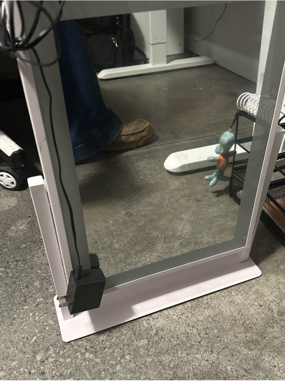 White Framed Standing Mirror - Home Bath